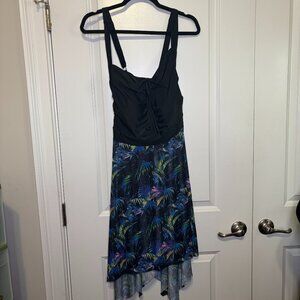 Women's Size 5X Black and Multi-Color Mesh Tankini & Short's Swim Set